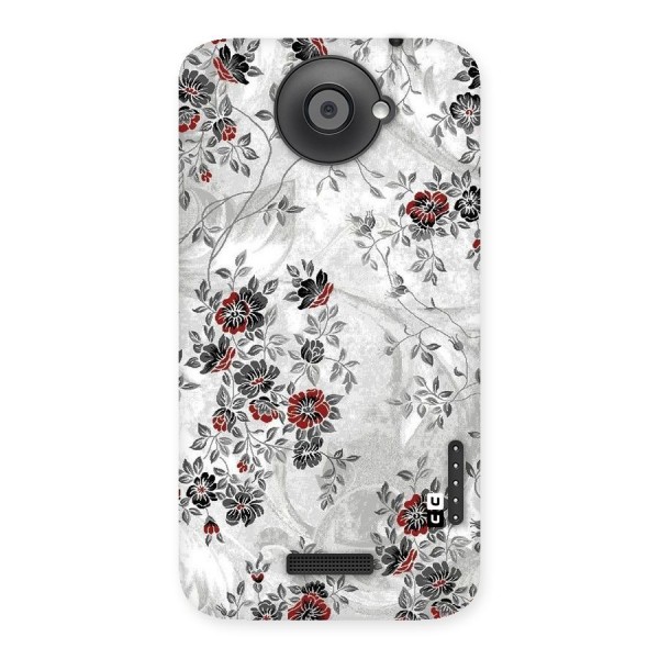 Pleasing Grey Floral Back Case for HTC One X