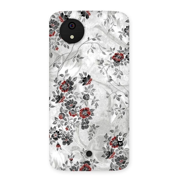 Pleasing Grey Floral Back Case for Micromax Canvas A1