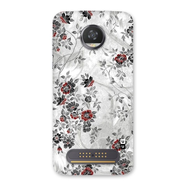 Pleasing Grey Floral Back Case for Moto Z2 Play