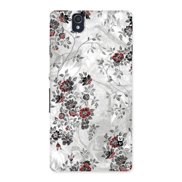Pleasing Grey Floral Back Case for Sony Xperia Z