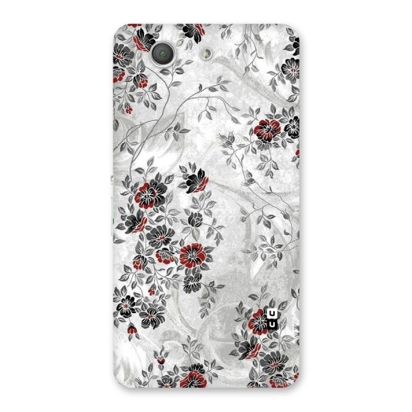 Pleasing Grey Floral Back Case for Xperia Z3 Compact