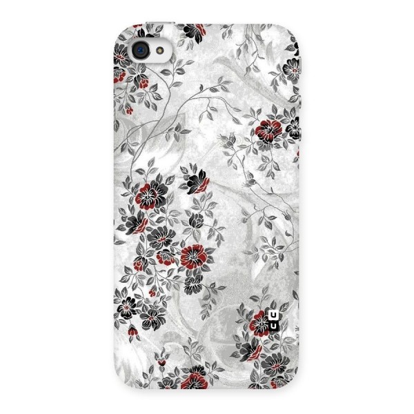 Pleasing Grey Floral Back Case for iPhone 4 4s