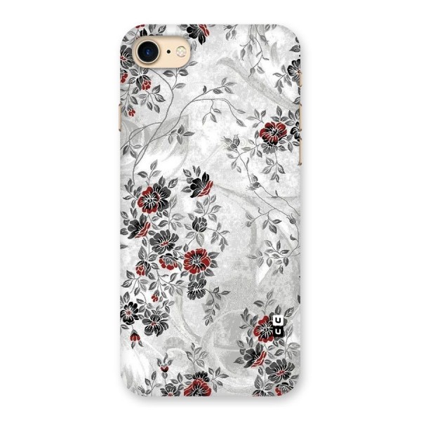 Pleasing Grey Floral Back Case for iPhone 7