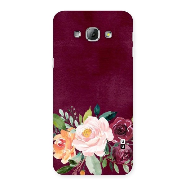 Plum Floral Design Back Case for Galaxy A8