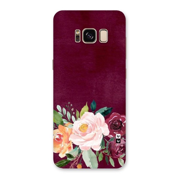 Plum Floral Design Back Case for Galaxy S8