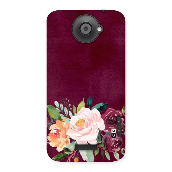 Plum Floral Design Back Case for HTC One X