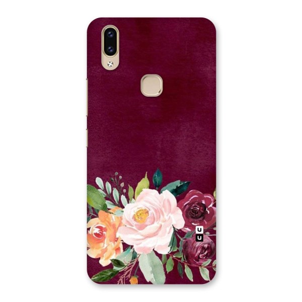 Plum Floral Design Back Case for Vivo V9