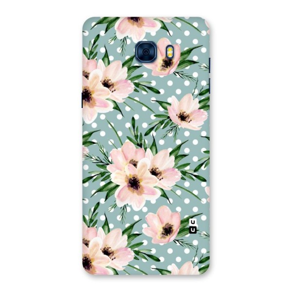 Polka Art Floral Back Case for Galaxy C7 Pro