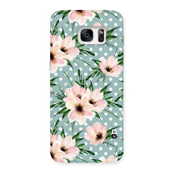 Polka Art Floral Back Case for Galaxy S7 Edge