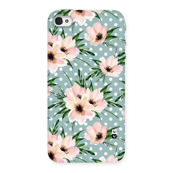 Polka Art Floral Back Case for iPhone 4 4s