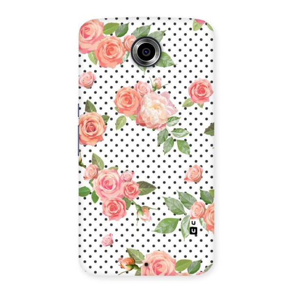 Polka Bloom White Back Case for Nexsus 6