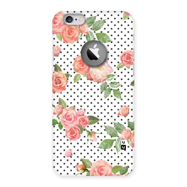 Polka Bloom White Back Case for iPhone 6 Logo Cut