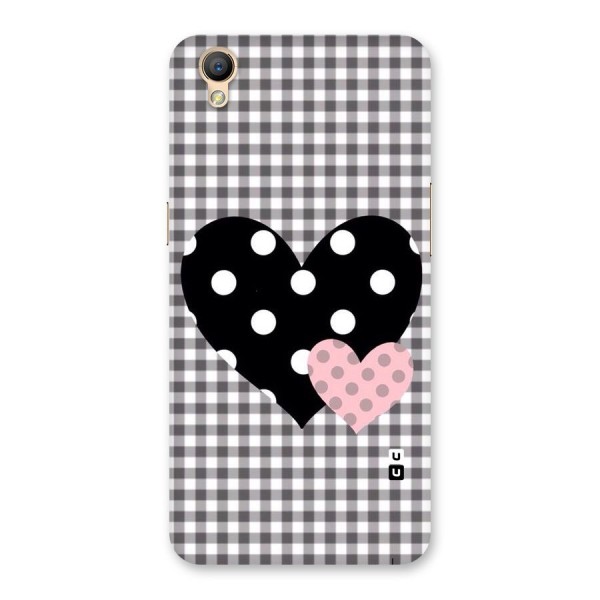 Polka Check Hearts Back Case for Oppo A37