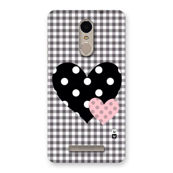 Polka Check Hearts Back Case for Xiaomi Redmi Note 3