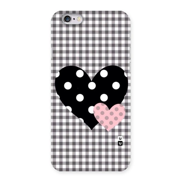 Polka Check Hearts Back Case for iPhone 6 6S