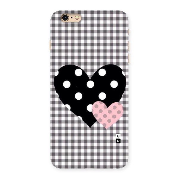 Polka Check Hearts Back Case for iPhone 6 Plus 6S Plus
