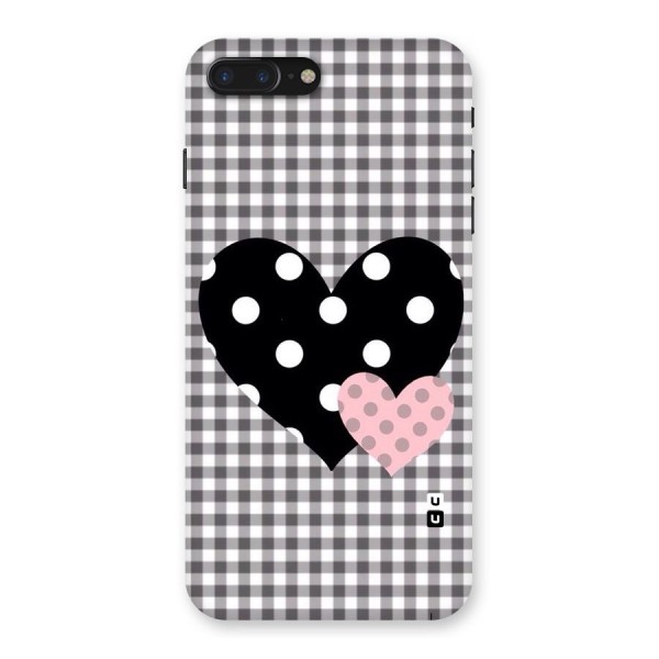 Polka Check Hearts Back Case for iPhone 7 Plus