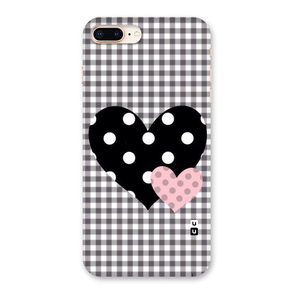 Polka Check Hearts Back Case for iPhone 8 Plus