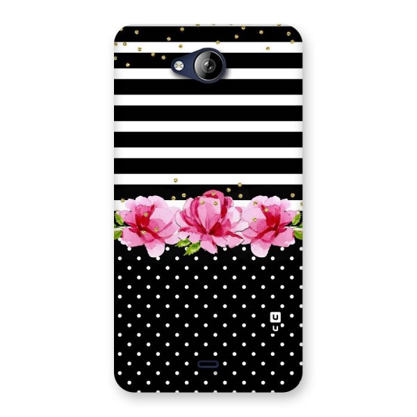 Polka Floral Stripes Back Case for Canvas Play Q355