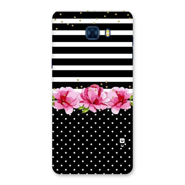 Polka Floral Stripes Back Case for Galaxy C7 Pro