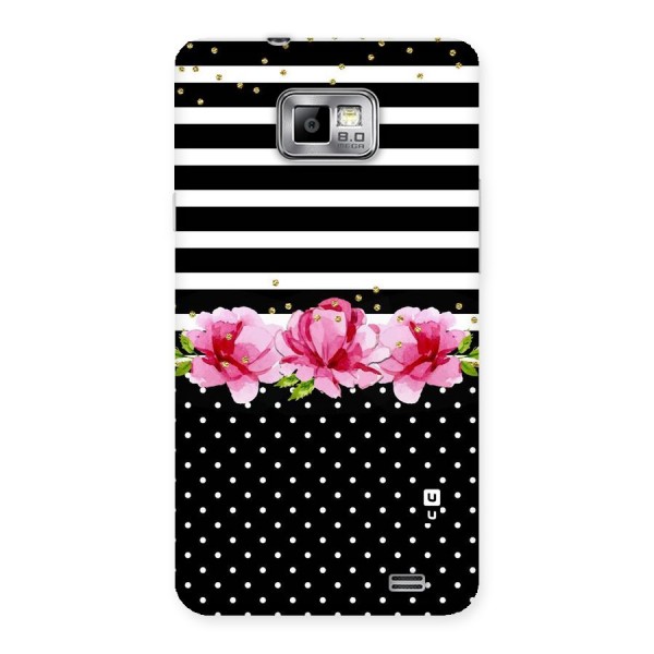 Polka Floral Stripes Back Case for Galaxy S2
