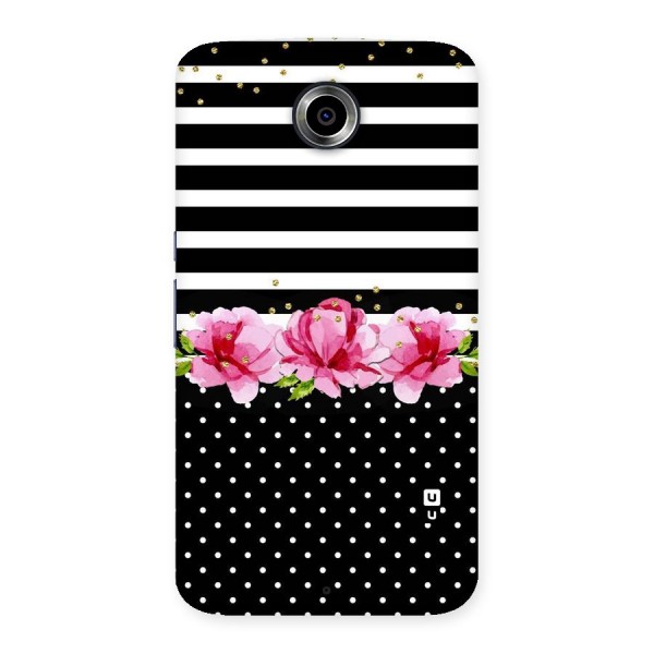 Polka Floral Stripes Back Case for Nexsus 6