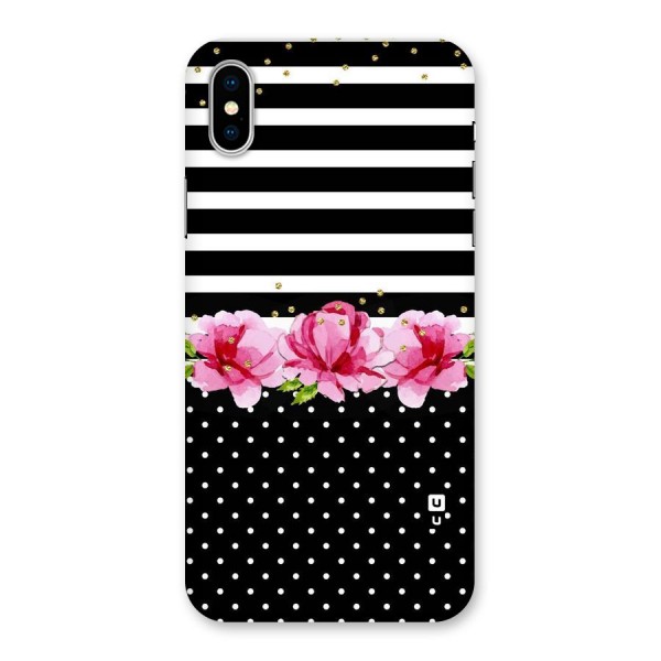 Polka Floral Stripes Back Case for iPhone X