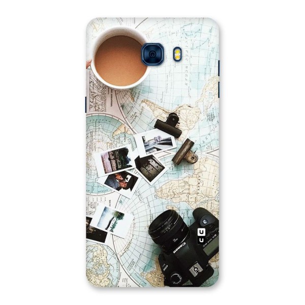 Post Stamps Travel Back Case for Galaxy C7 Pro