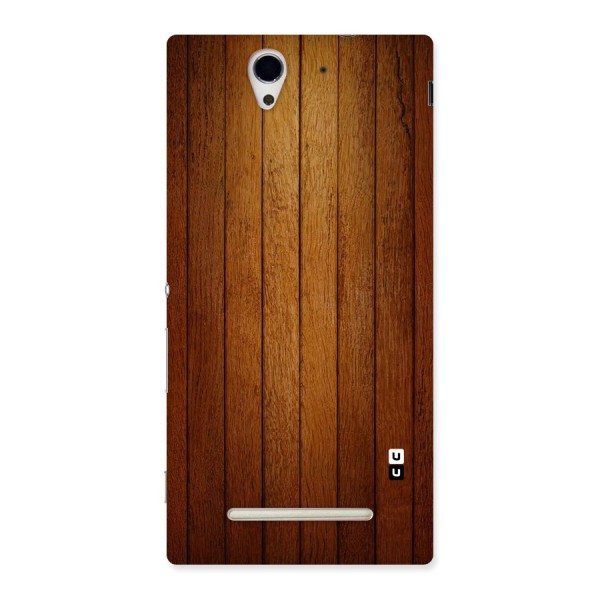 Proper Brown Wood Back Case for Sony Xperia C3
