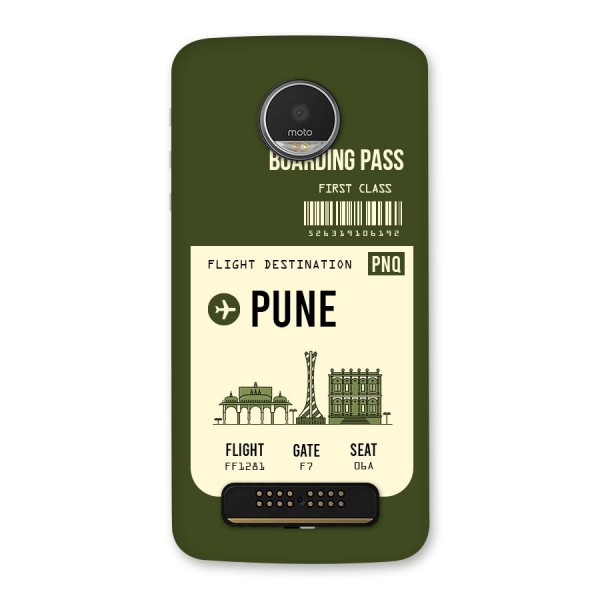 Pune Boarding Pass Back Case for Moto Z Play