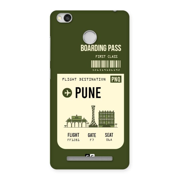 Pune Boarding Pass Back Case for Redmi 3S Prime