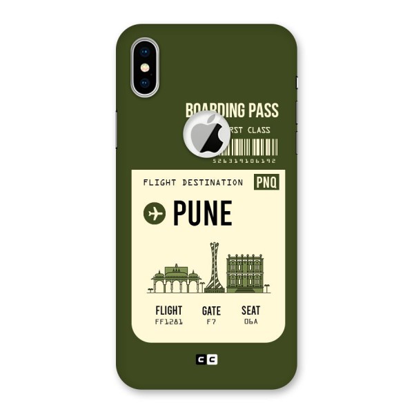 Pune Boarding Pass Back Case for iPhone XS Logo Cut