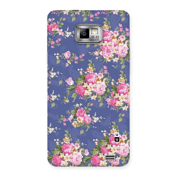 Purple Pink Floral Back Case for Galaxy S2