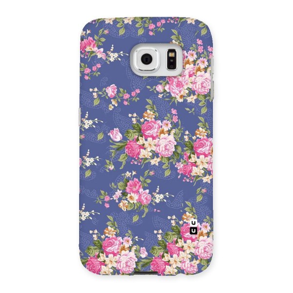 Purple Pink Floral Back Case for Samsung Galaxy S6