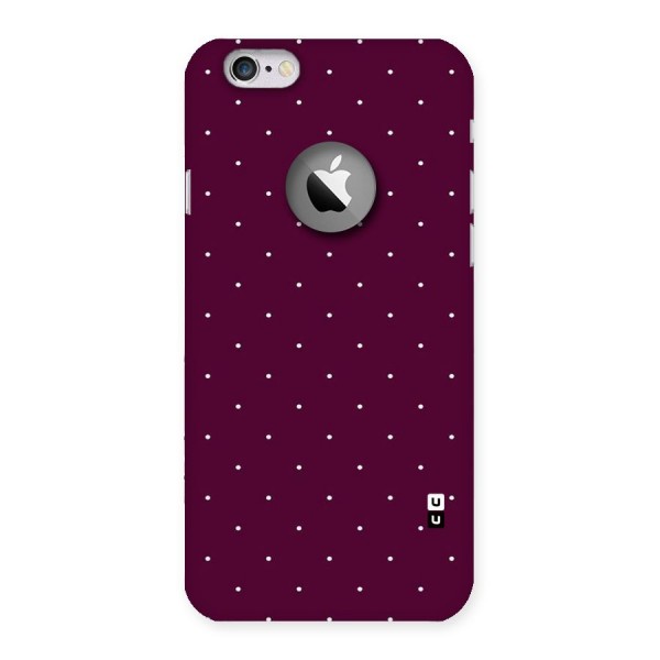 Purple Polka Back Case for iPhone 6 Logo Cut