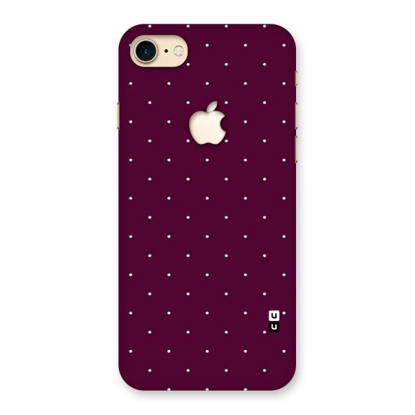 Purple Polka Back Case for iPhone 7 Apple Cut