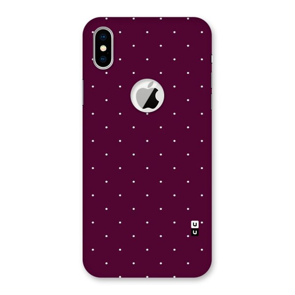 Purple Polka Back Case for iPhone XS Logo Cut