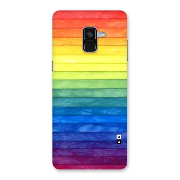 Rainbow Colors Stripes Back Case for Galaxy A8 Plus