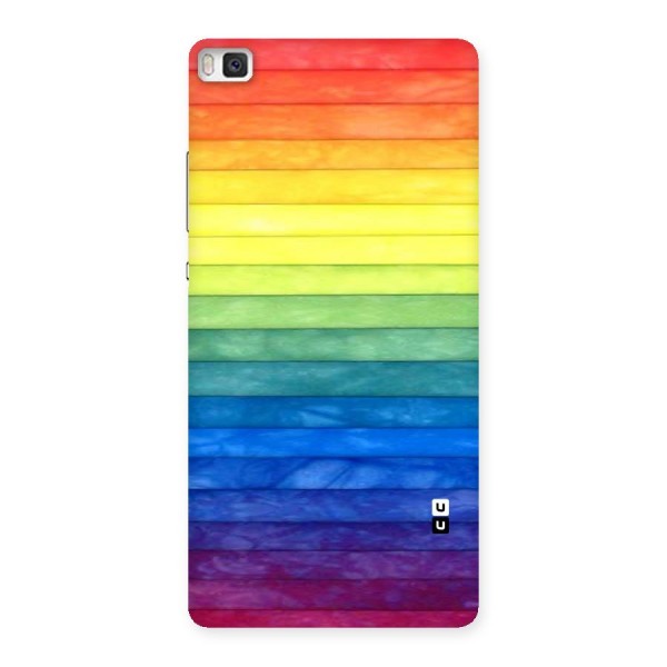 Rainbow Colors Stripes Back Case for Huawei P8