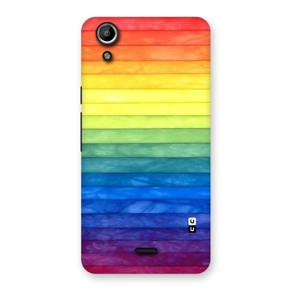 Rainbow Colors Stripes Back Case for Micromax Canvas Selfie Lens Q345