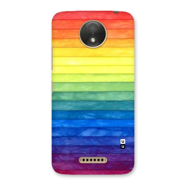 Rainbow Colors Stripes Back Case for Moto C Plus