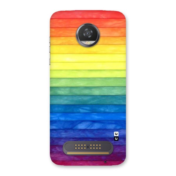Rainbow Colors Stripes Back Case for Moto Z2 Play