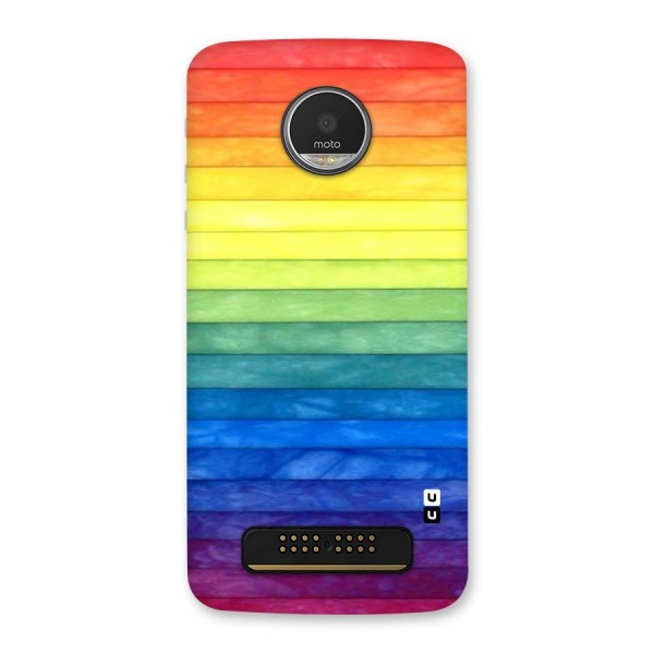 Rainbow Colors Stripes Back Case for Moto Z Play