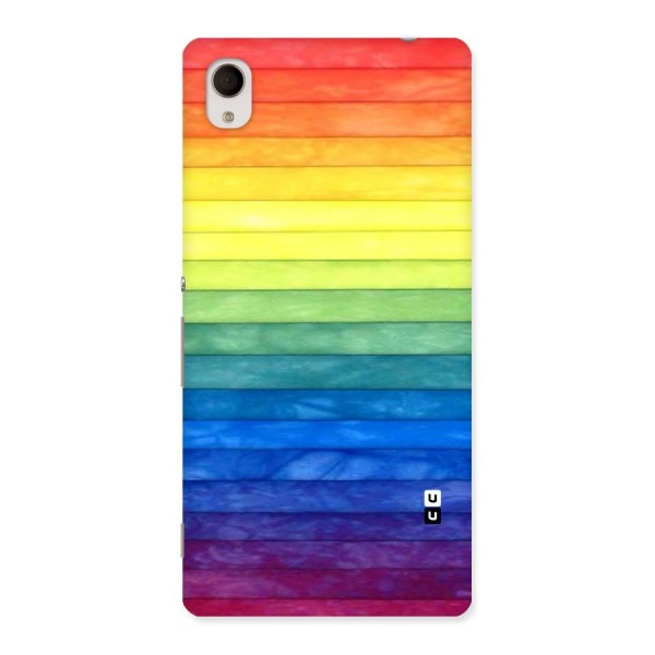 Rainbow Colors Stripes Back Case for Xperia M4 Aqua