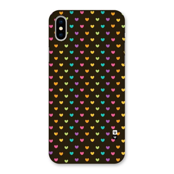 Rainbow Hearts Back Case for iPhone XS