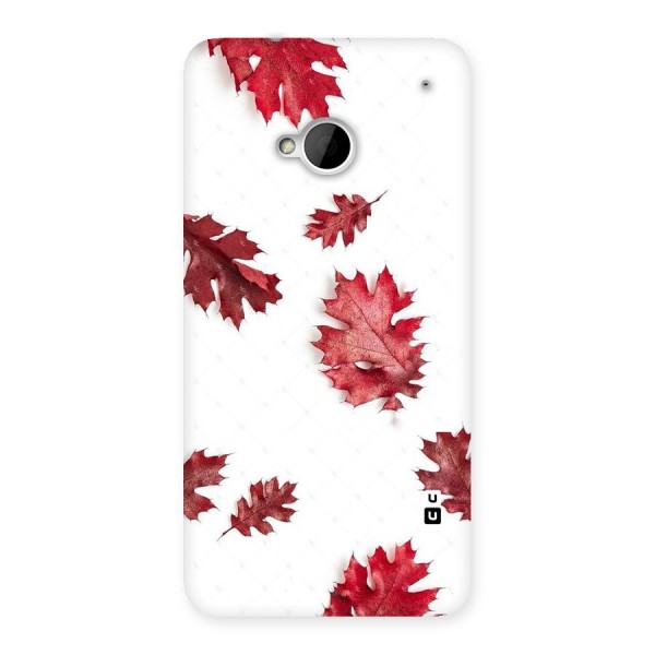Red Appealing Autumn Leaves Back Case for HTC One M7