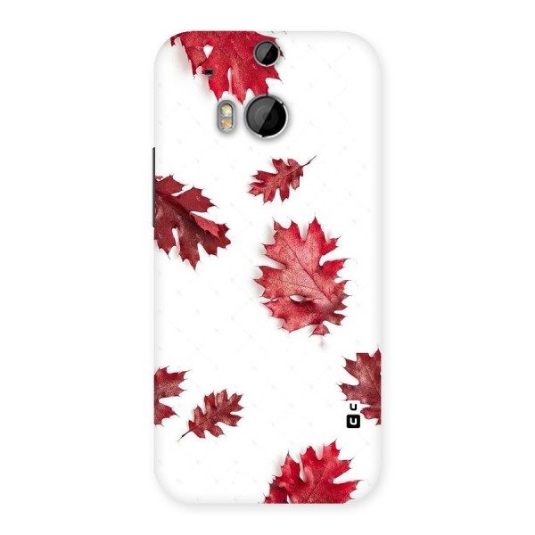 Red Appealing Autumn Leaves Back Case for HTC One M8