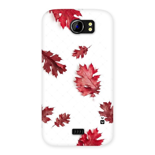 Red Appealing Autumn Leaves Back Case for Micromax Canvas 2 A110
