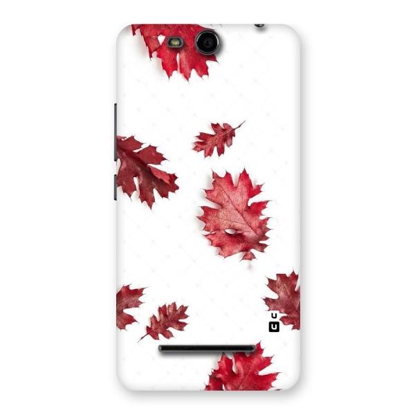 Red Appealing Autumn Leaves Back Case for Micromax Canvas Juice 3 Q392