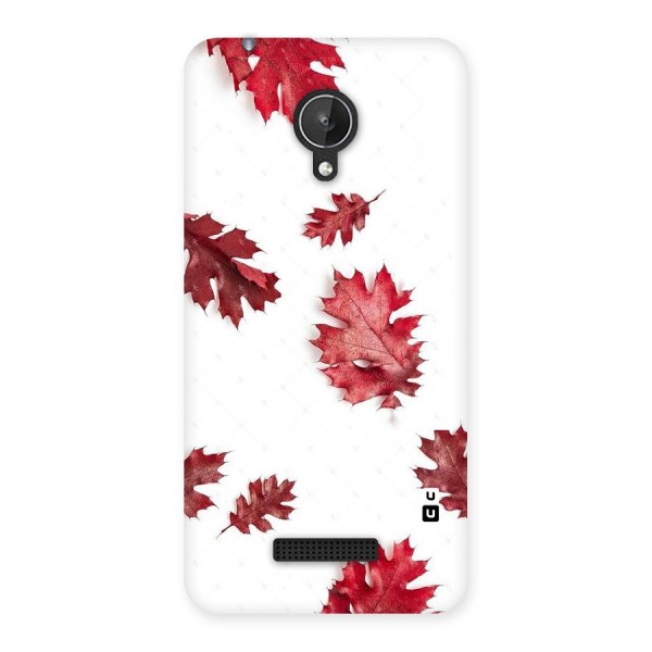 Red Appealing Autumn Leaves Back Case for Micromax Canvas Spark Q380